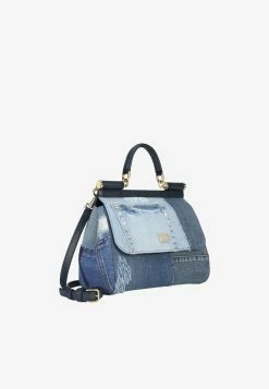 Dolce & Gabbana Medium Sicily Patchwork Denim Top Handle Bag Blue -Cheap TOP-HANDLE-BAGS Store bb6002 ao621 8m800 2