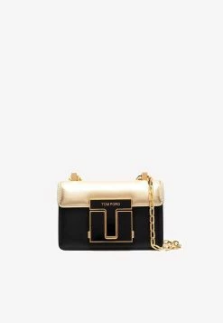 Tom Ford Small Shiny Logo Plaque Chain Shoulder Bag Multicolor